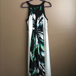 Chico’s summer leaf print hi-low dress